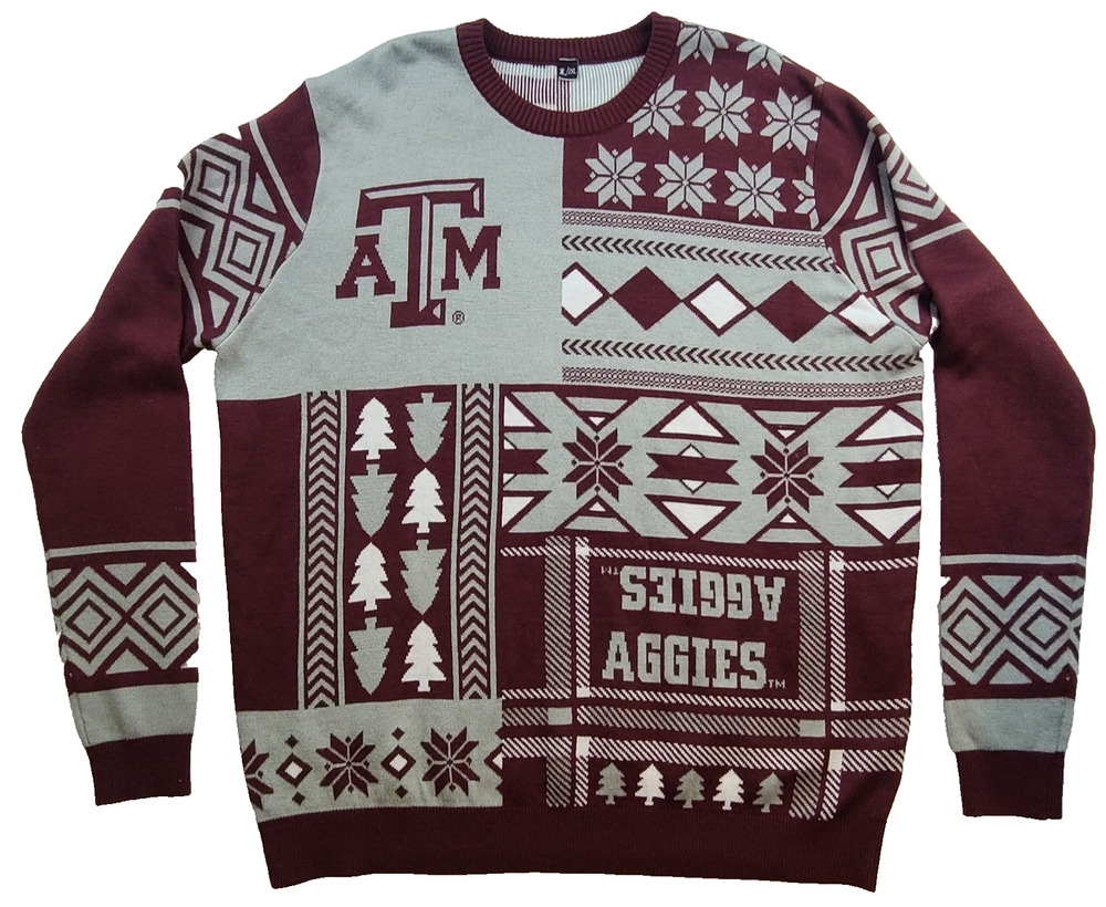 Klew Texas A&M Aggies Men 2XL Ugly Christmas Sweater Maroon NCAA Holiday Unisex